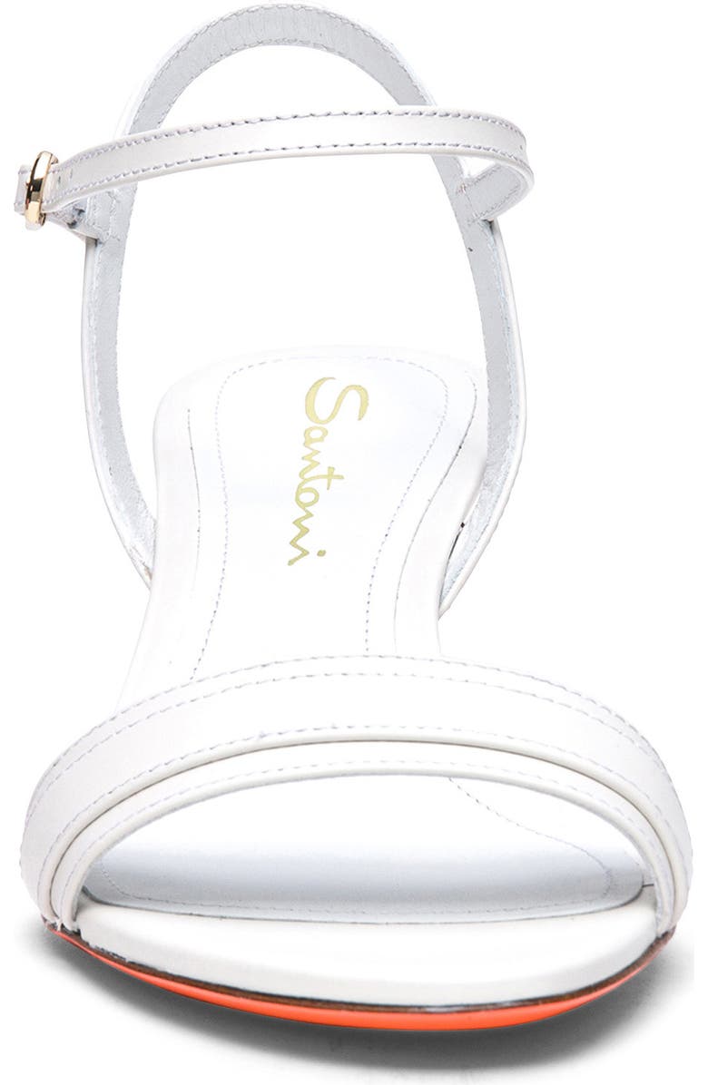 Santoni Women's mid-heel sandal, Alternate, color, White