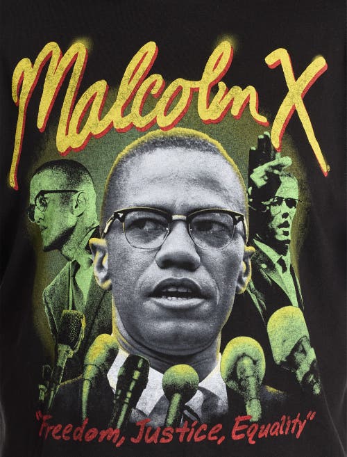True Nation By Dxl Big & Tall Malcom X Graphic Tee In Black