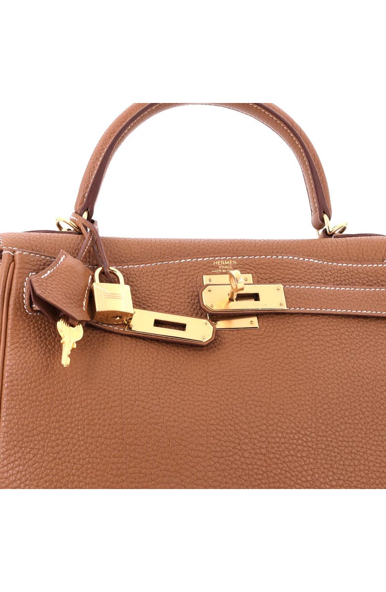Pre-Owned Hermes Kelly Handbag Brown Togo with Gold Hardware 28, Alternate, color, Gold
