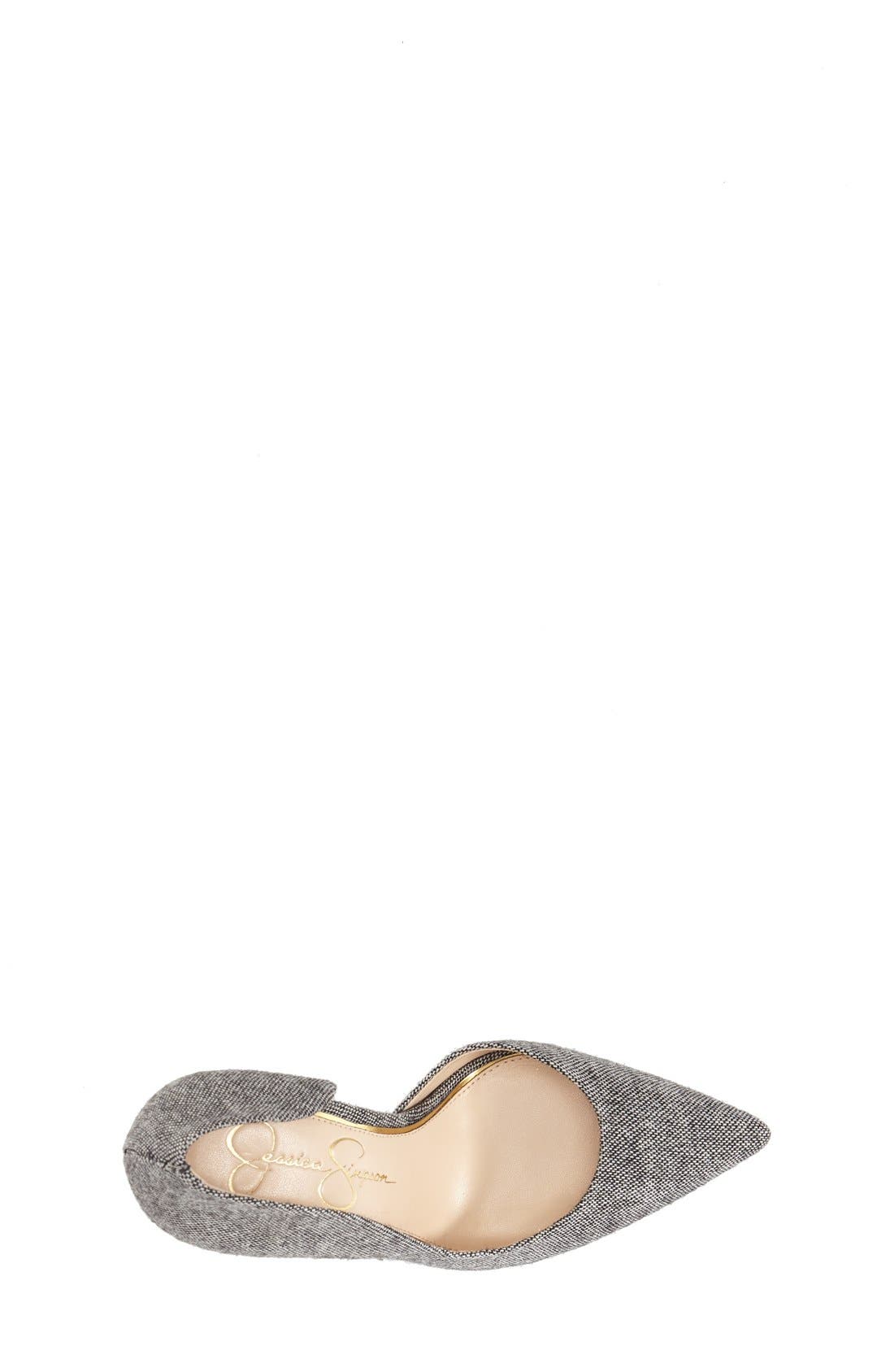 'Claudette' Half d'Orsay Pump, Alternate, color, BLACK/ WHITE