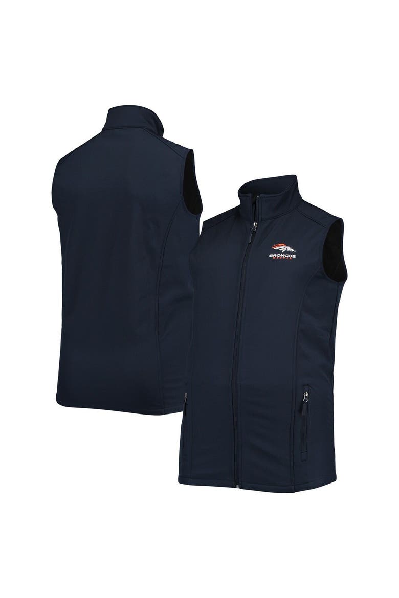 Men's Dunbrooke Navy Denver Broncos Big & Tall Archer Softshell Full-Zip Vest, Main, color, Navy