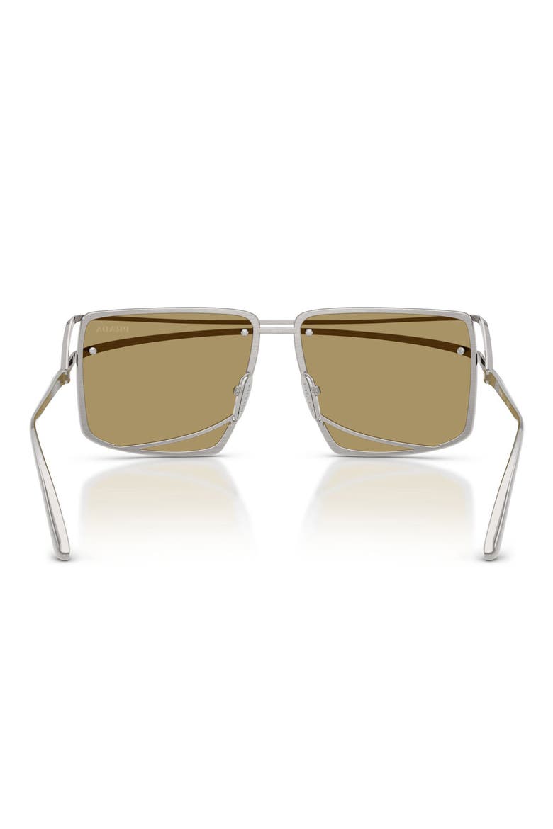 58mm Irregular Sunglasses, Alternate, color, SILVER VINTAGE / GREEN OLIVE