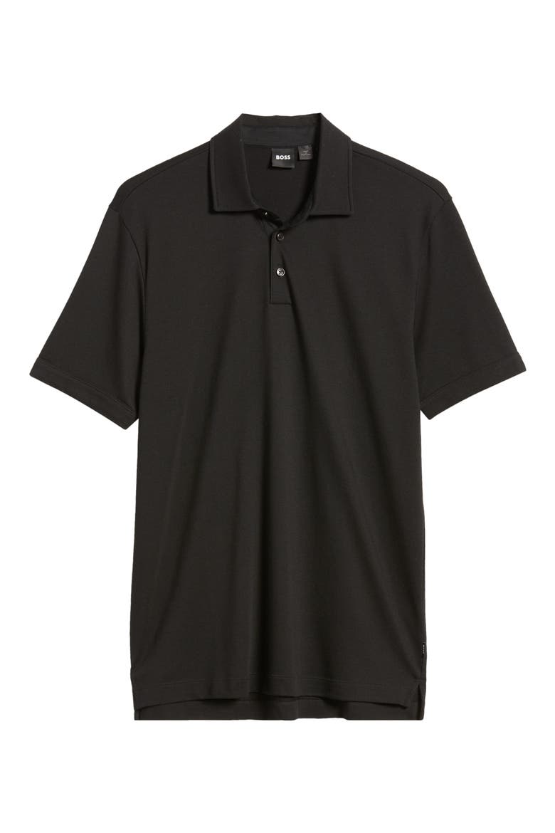 Press Lyocell & Cotton Polo, Alternate, color, BLACK