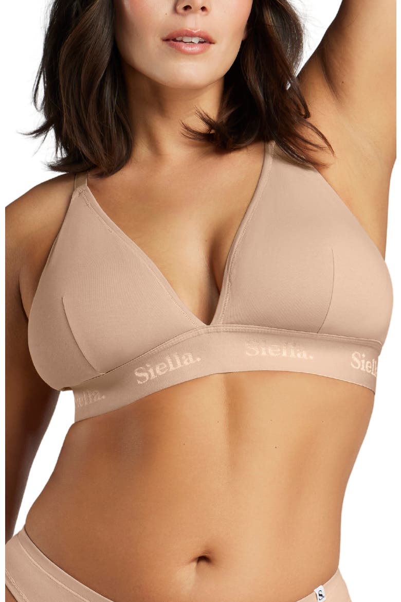 Organic Cotton Triangle Padded Bra, Main, color, Beach Beige