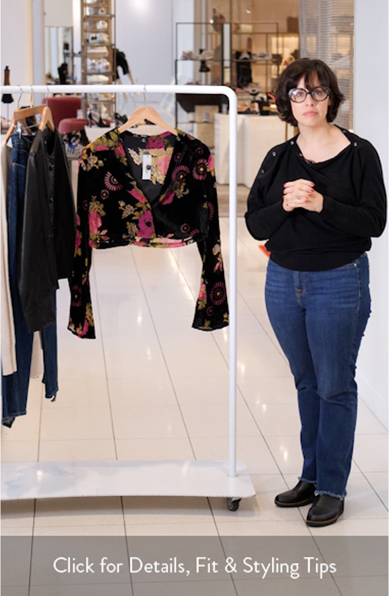 Floral Devore Velvet Crop Jacket, sales video thumbnail