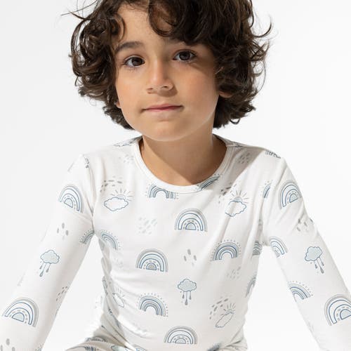 BELLABU BEAR BELLABU BEAR KIDS' GREY RAINBOWS SET OF 2 PIECE PAJAMAS