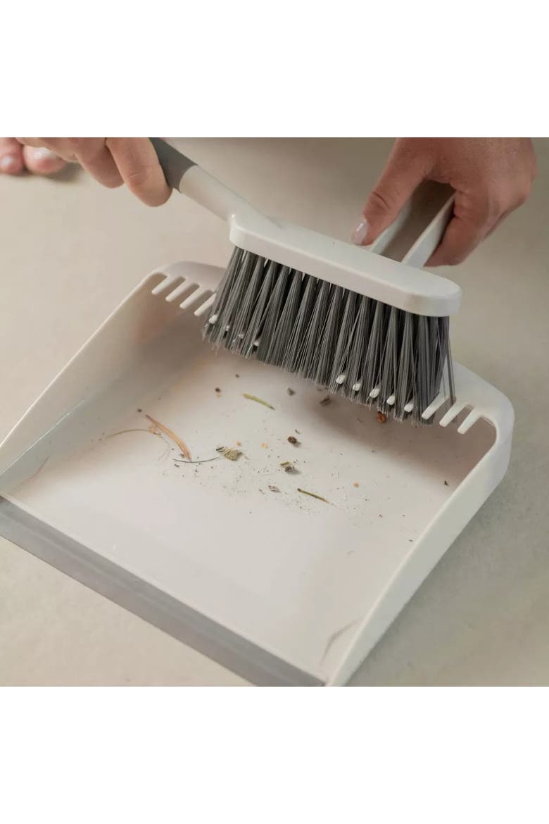 Compact Ergonomic Hand Broom and Dustpan Set, Alternate, color, White