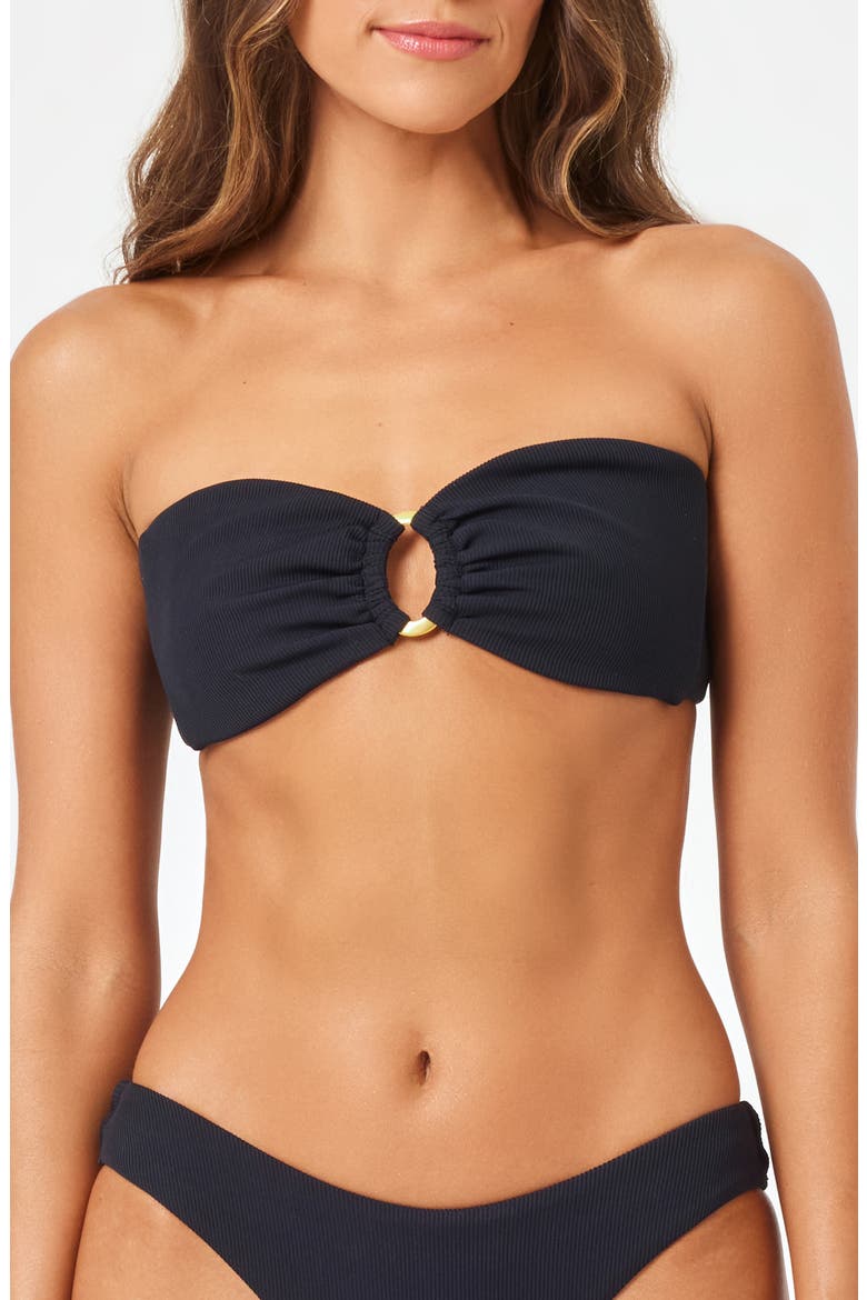 Jasper Bandeau Bikini Top, Main, color, BLACK