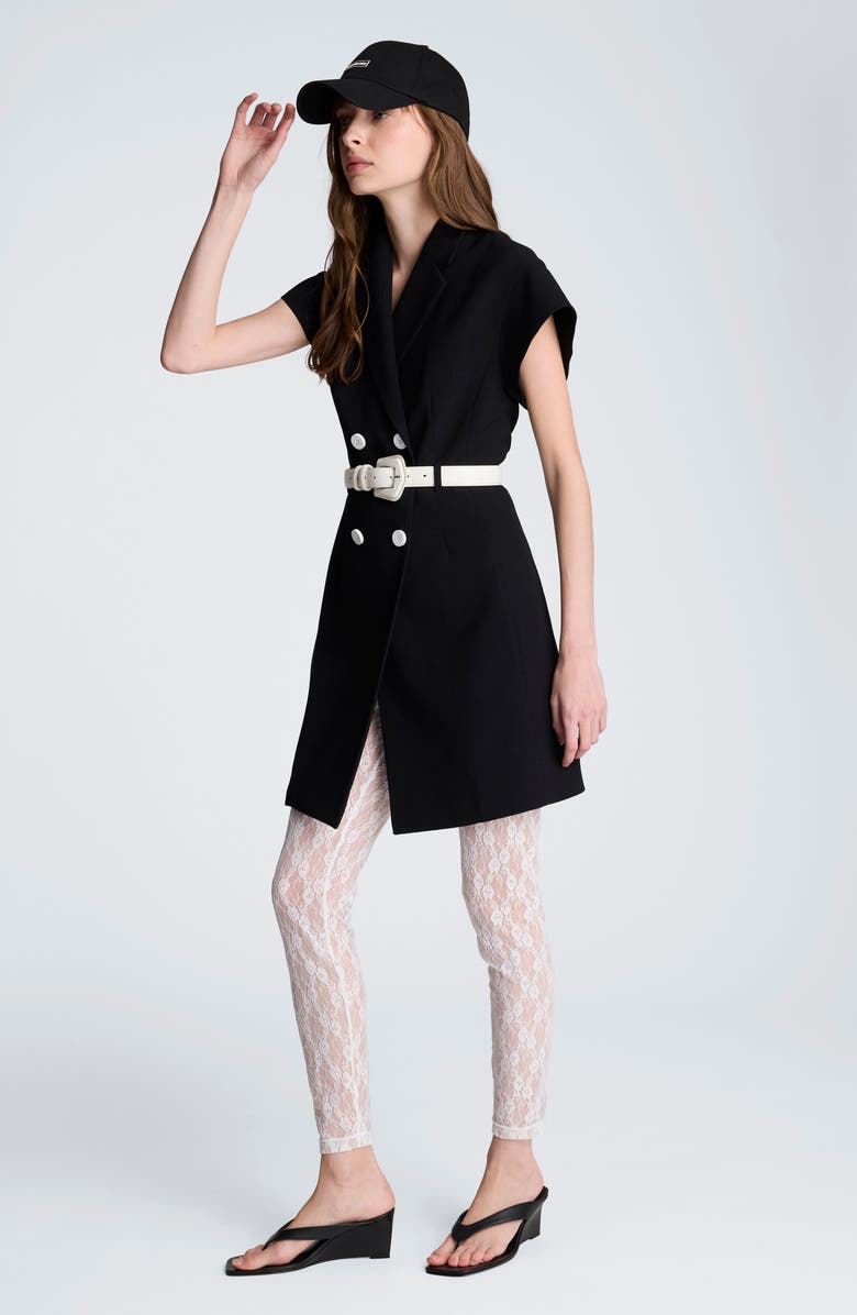 Kenneth Cole Trench Minidress, Alternate, color, Black/Natural White