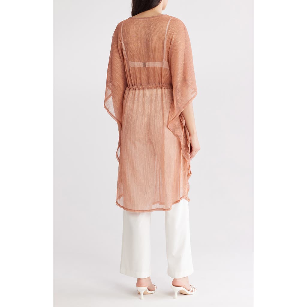 Area Stars Metallic Drawstring Waist Poncho In Rose Gold