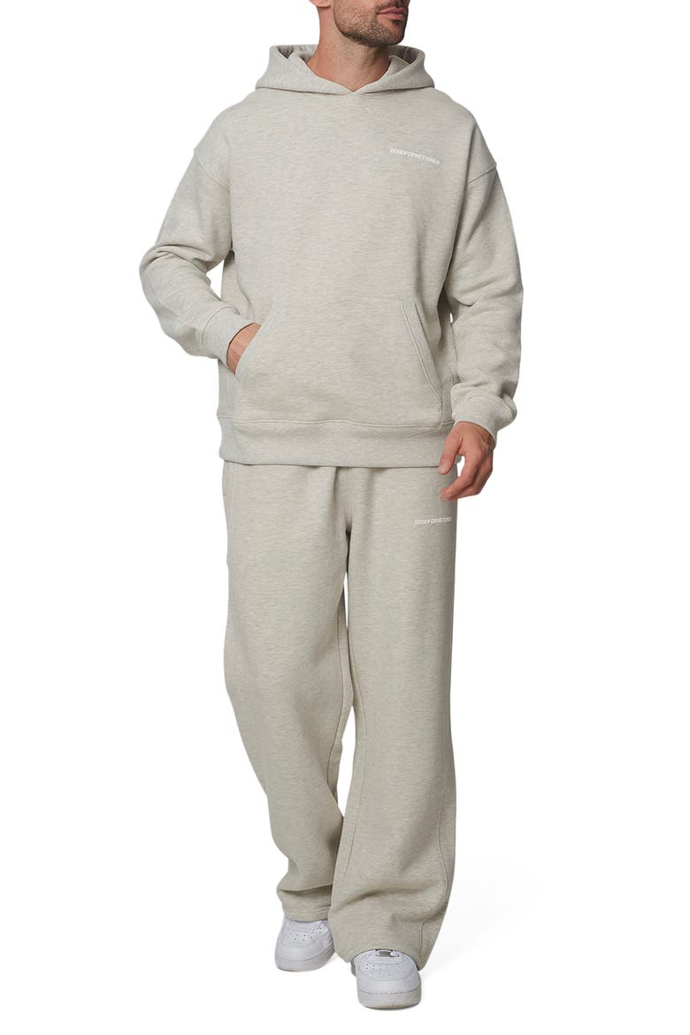 Oversized Essentials Pullover Hoodie, Alternate, color, Oat Grey Marl