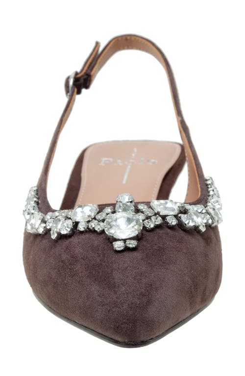 Linea Paolo Crystal Embellished Slingback Pump In Brown