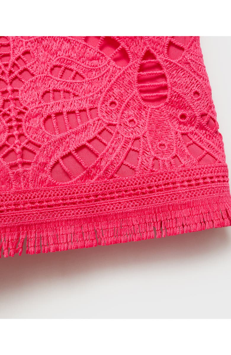 MANGO Fringe Trim Shorts, Alternate, color, 