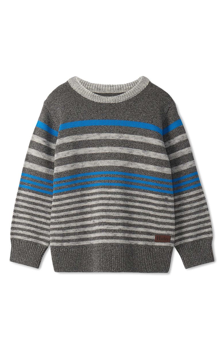 Hatley Kids' Speckle Stripe Sweater, Main, color, Charcoal Melange