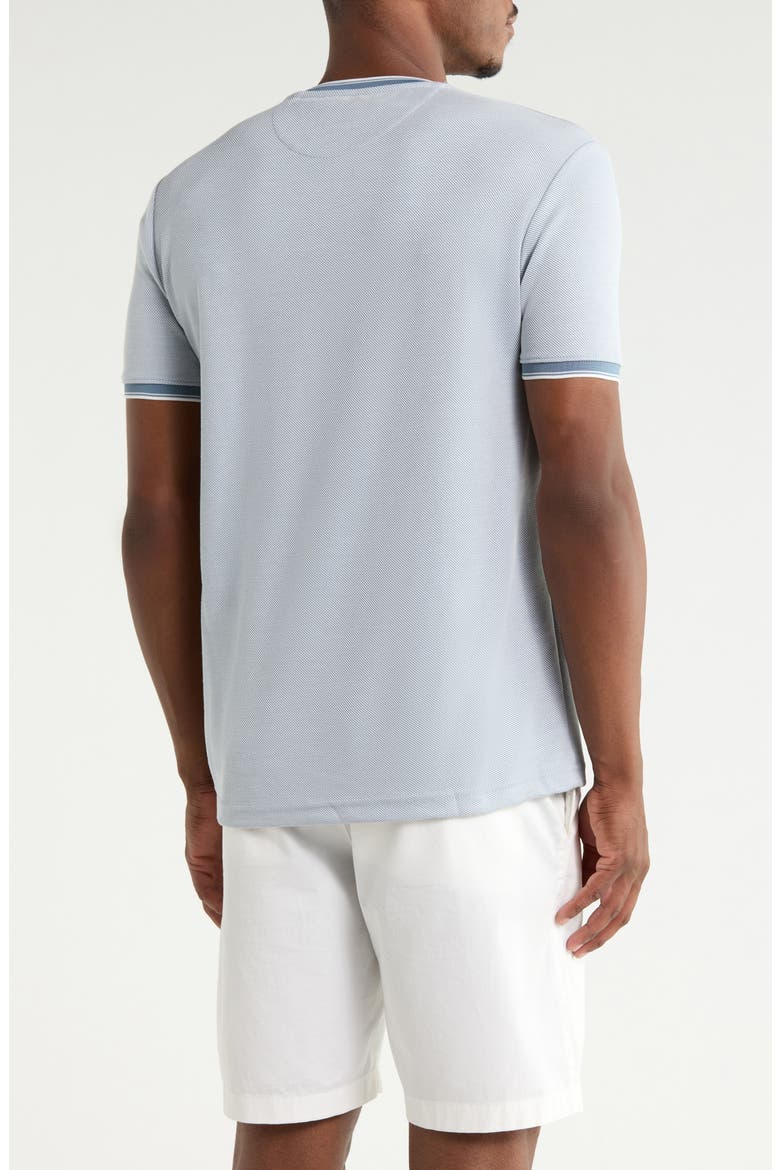 Tipped Cotton Jacquard T-Shirt, Alternate, color, OCEAN BLUE