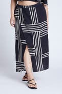 ELOQUII Faux Wrap Midi Skirt