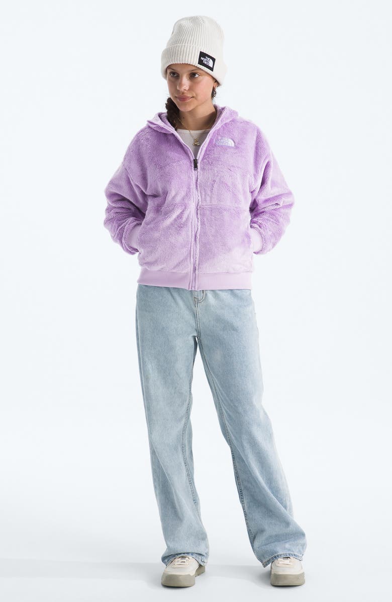 The North Face Kids' Osito High Pile Fleece Full Zip Hoodie, Alternate, color, Lite Lilac