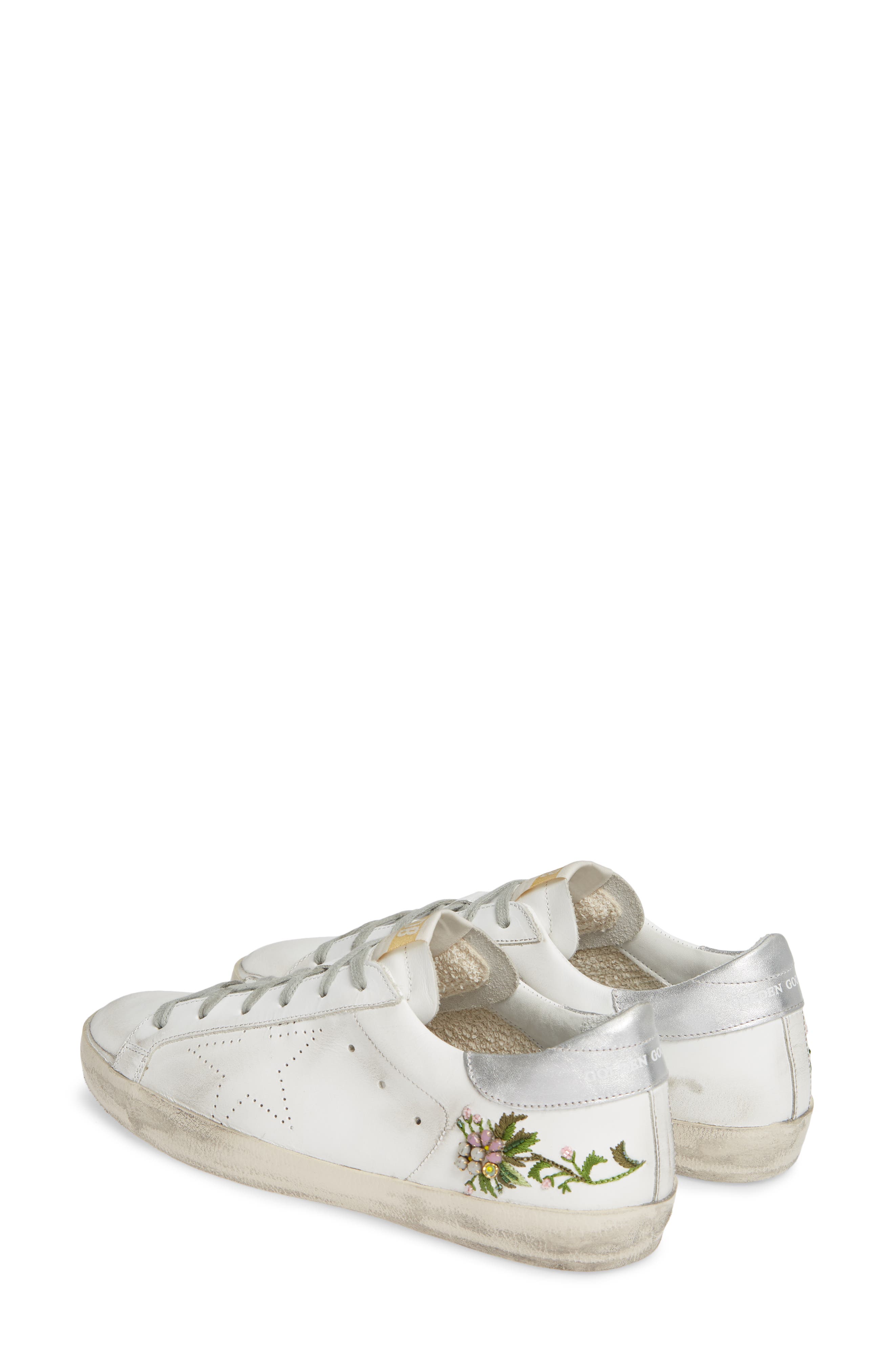 Golden Goose Superstar Embellished Floral Sneaker, Alternate, color, 