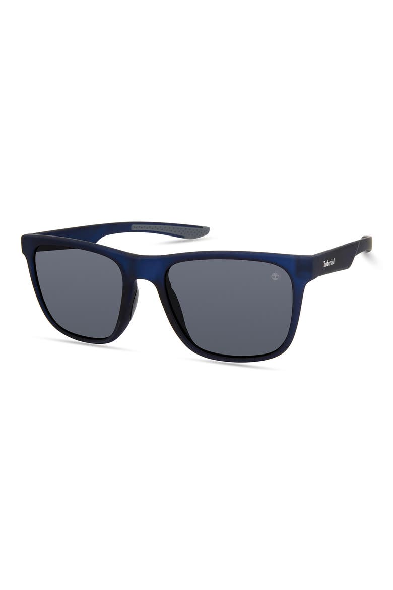 55mm Square Polarized Sunglasses, Alternate, color, BLUE/ OTHER / SMOKE POLARIZED