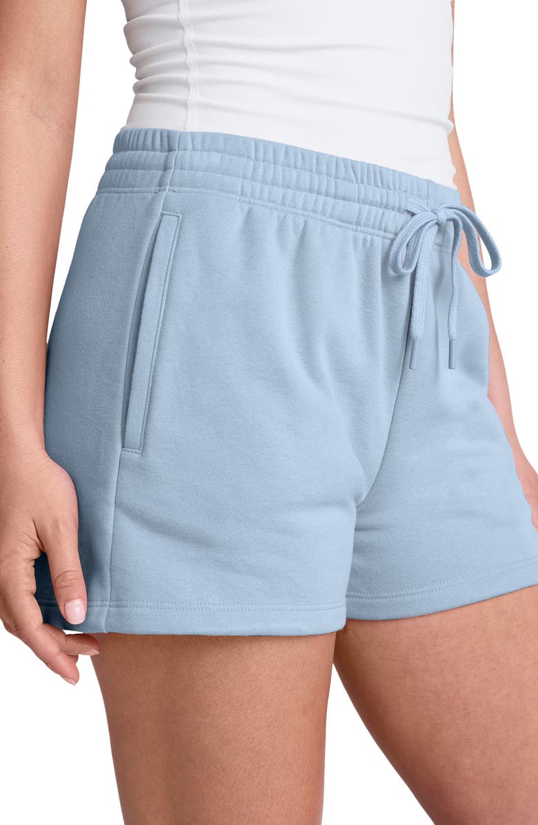 Beyond Yoga Luxe Fleece Sweat Shorts, Alternate, color, Blue Zen