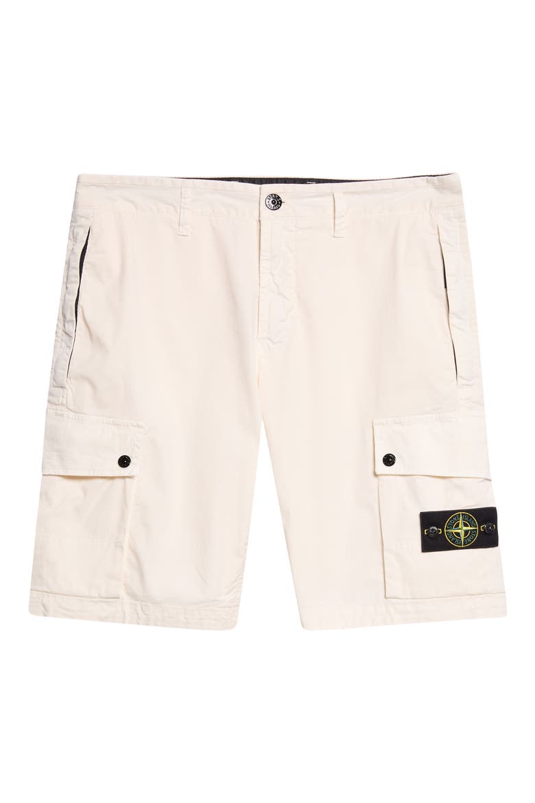 Stretch Organic Cotton Twill Cargo Shorts, Alternate, color, V0093 IVORY