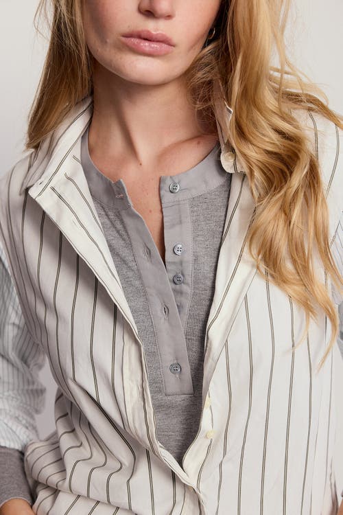 The Shirt By Rochelle Behrens The Long Sleeve Brett Shirt In Gray