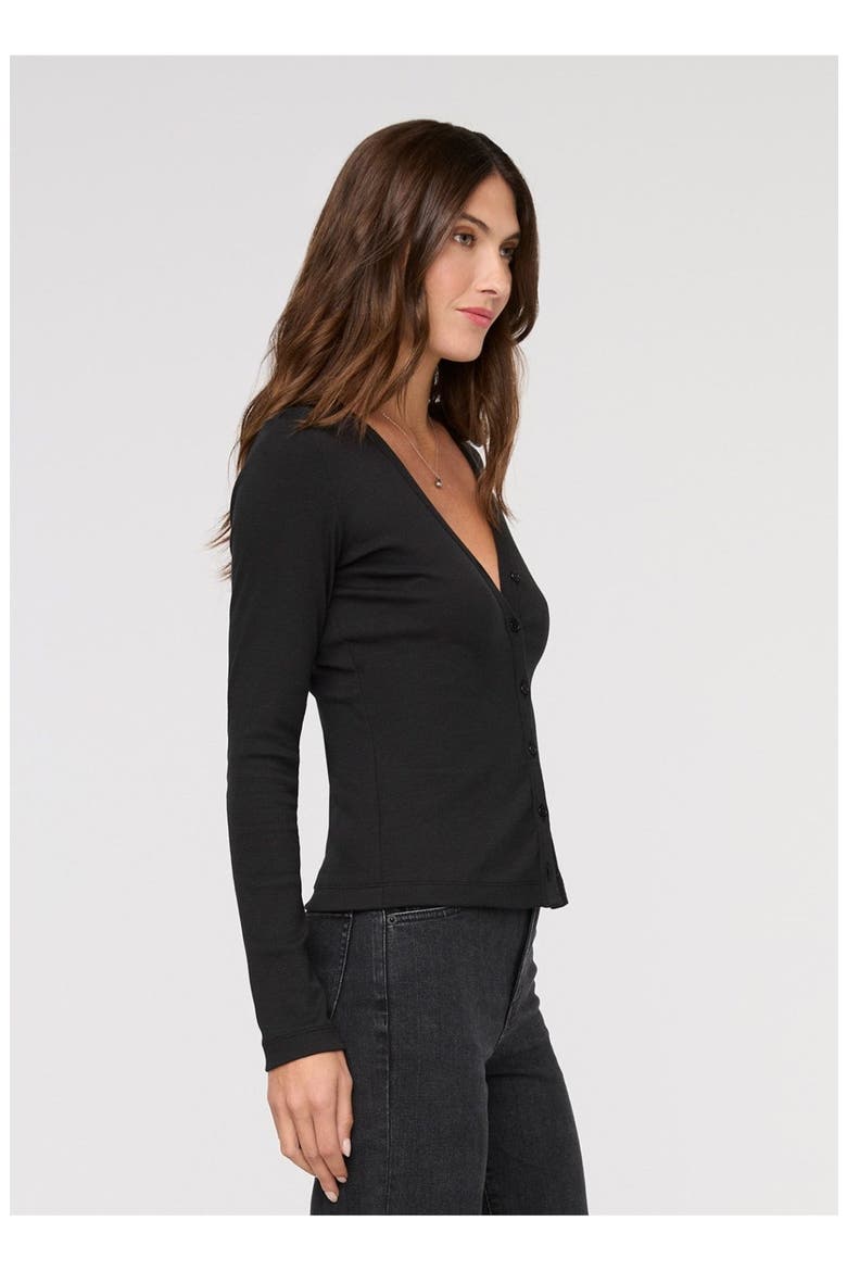 Ribbed Pima Fitted Button Down, Alternate, color, Black