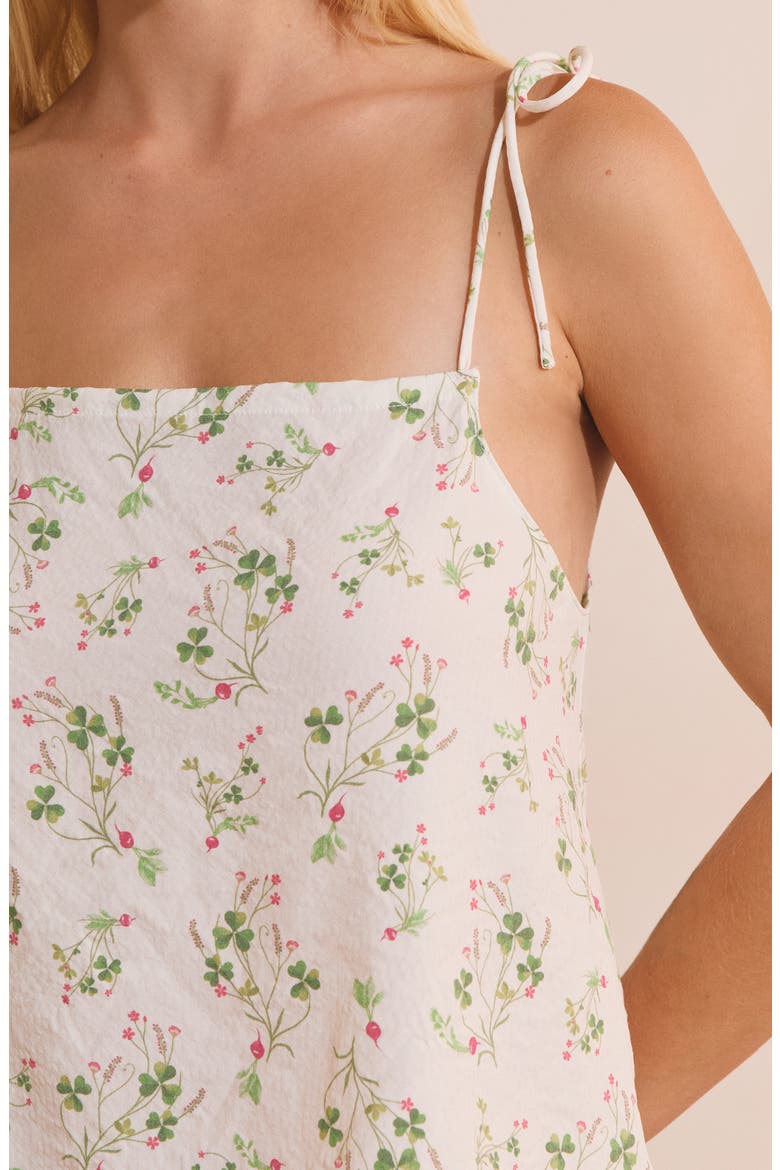 Tillieul Floral Tie Strap Camisole, Alternate, color, WHITE