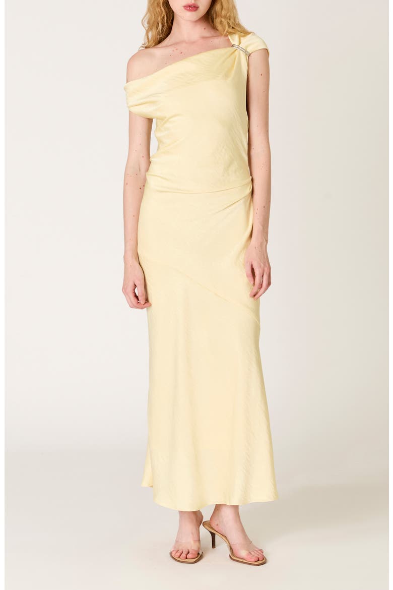 Hiedra One-Shoulder Gown, Main, color, BUTTER