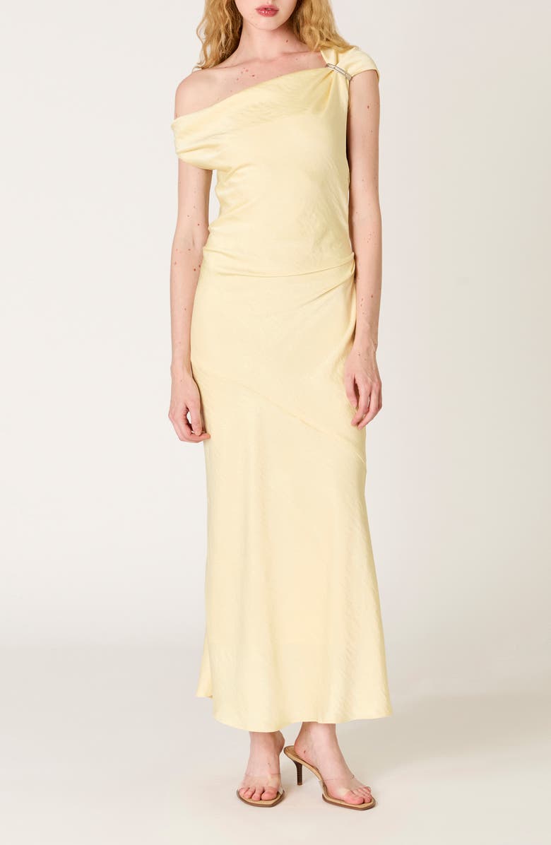 Nia Hiedra One-Shoulder Gown, Main, color, Butter