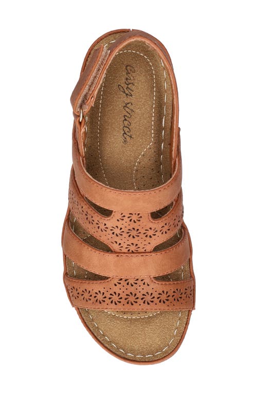 Easy Street Alexi Slingback Platform Wedge Sandal In Tan
