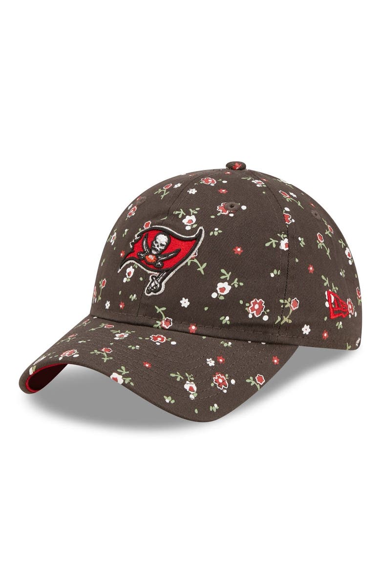New Era Women's New Era Pewter Tampa Bay Buccaneers  Floral 9TWENTY Adjustable Hat, Main, color, 