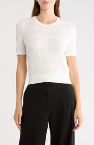 rag & bone Ren Plaid Crewneck Short Sleeve Sweater