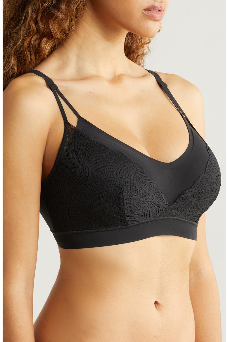 Soft Stretch Lace Bralette, Alternate, color, BLACK-11