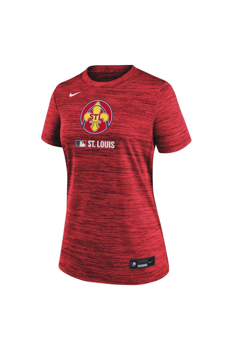 Women's Nike Red St. Louis Cardinals Authentic Collection City Connect Velocity Performance T-Shirt, Alternate, color, Red