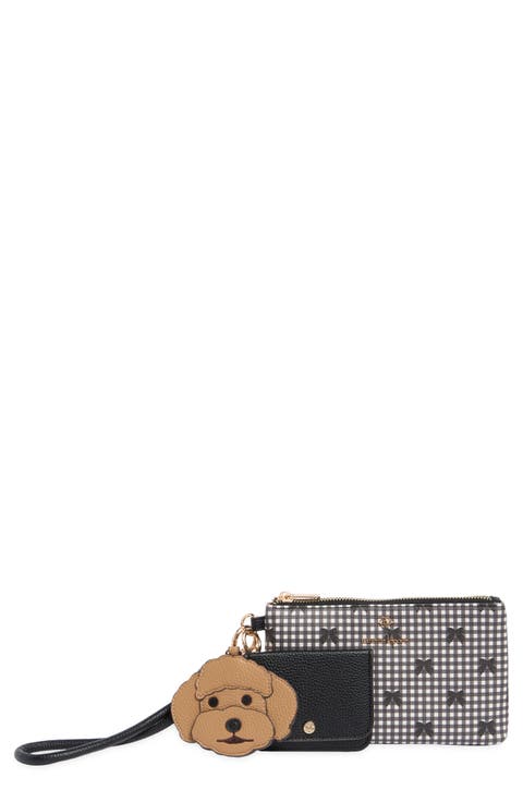 Faux Leather Wristlet with Card Case & AirTag Holder