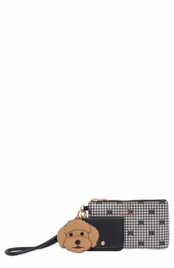 Faux Leather Wristlet with Card Case & AirTag Holder