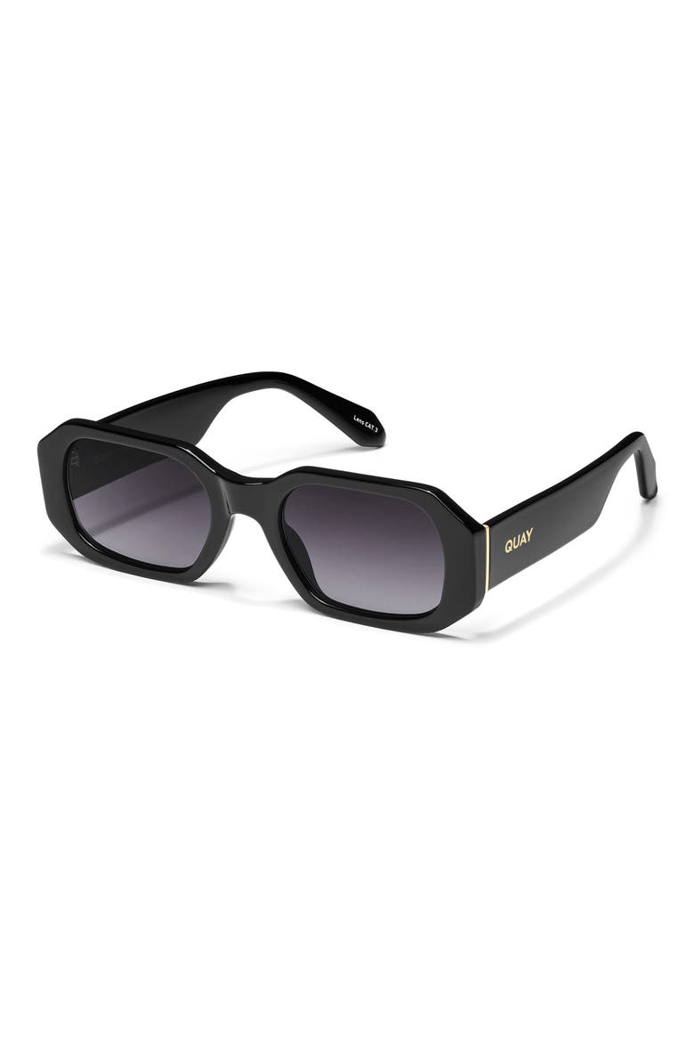 Hyped Up 53mm Gradient Square Sunglasses, Alternate, color, BLACK / SMOKE