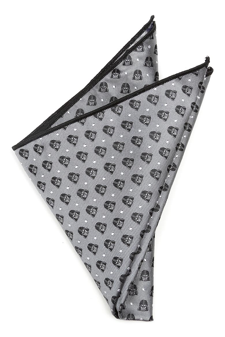 Darth Vader Dot Silk Pocket Square, Main, color, GRAY