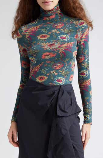 Aurelia Floral Print Turtleneck Top