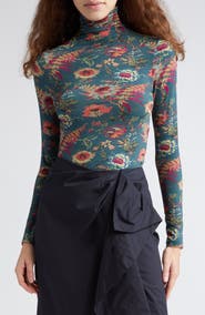 Ulla Johnson Aurelia Floral Print Turtleneck Top