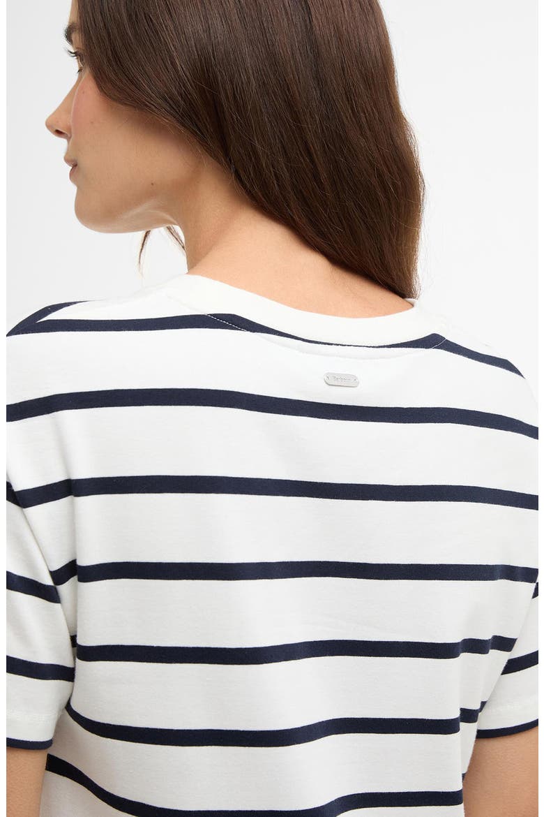 Selena Stripe T-Shirt Midi Dress, Alternate, color, CLOUD/ NAVY STRIPE