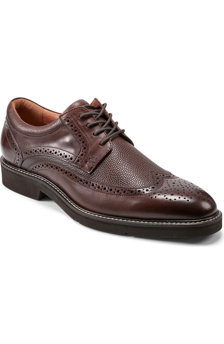 Rockport Fallo Wingtip Derby, Main, color, Dark Brown