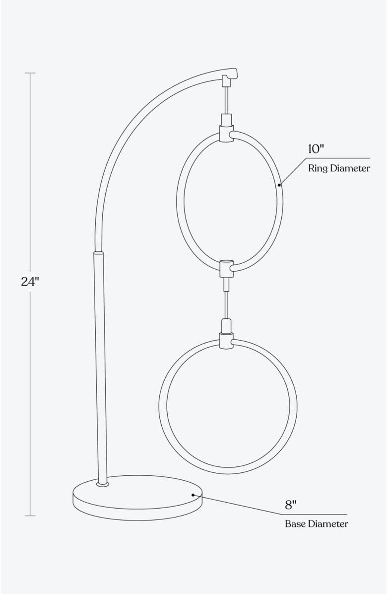 Brightech Nova 24" Modern LED Arc Table Lamp with Built-In 3-Way Dimmer, Alternate, color, Antique Brass