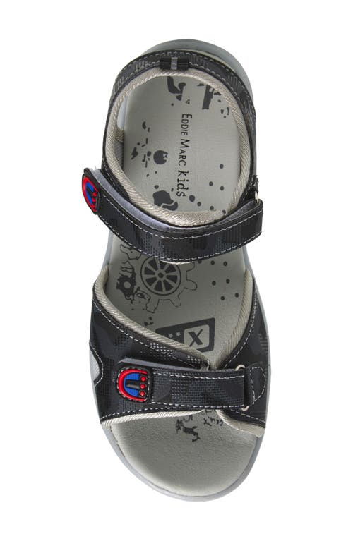 Extreme By Eddie Marc Kids' Camo Two Strap Sandal In Black