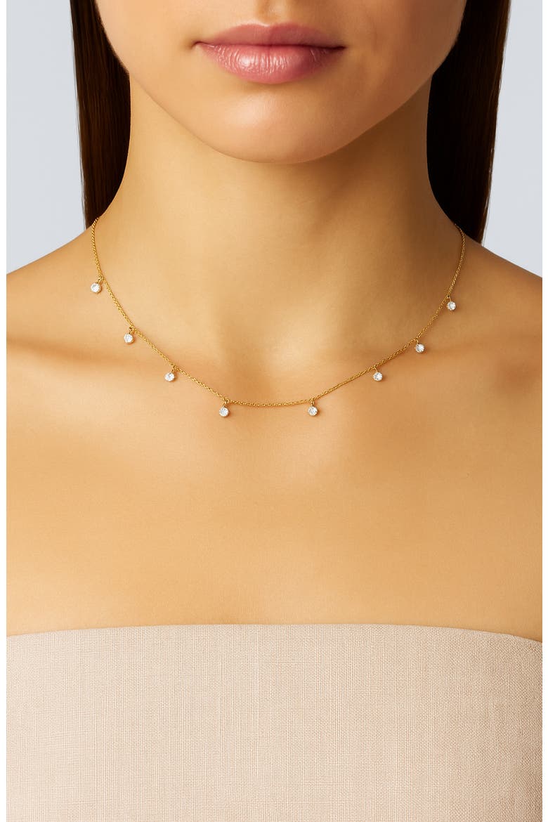 Cubic Zirconia Shaker Chain Necklace, Alternate, color, GOLD
