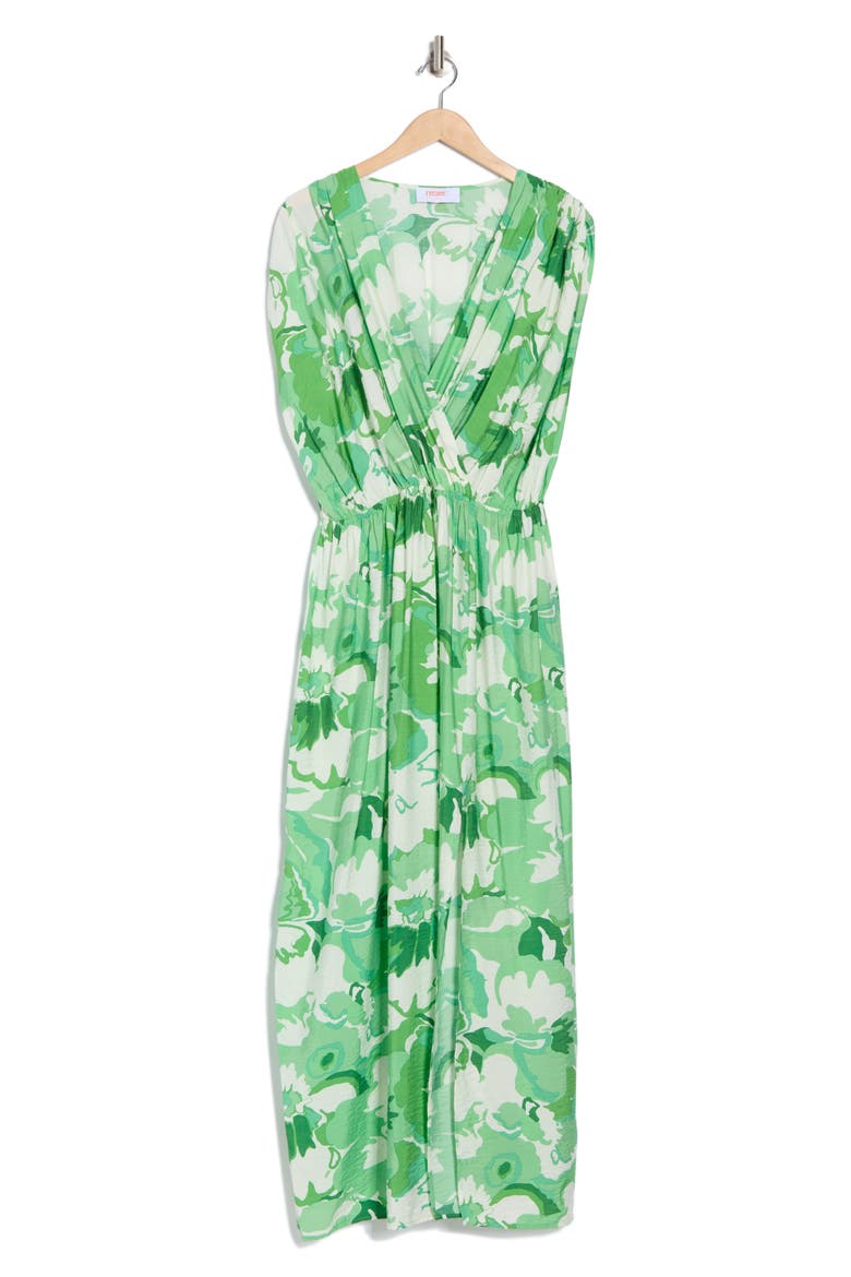 Floral Sleeveless Maxi Dress, Alternate, color, KELLY GREEN