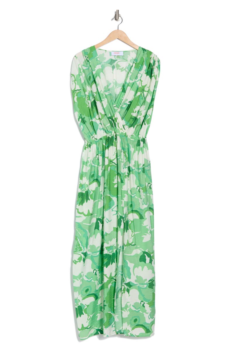 Renee C Floral Sleeveless Maxi Dress, Alternate, color, Kelly Green