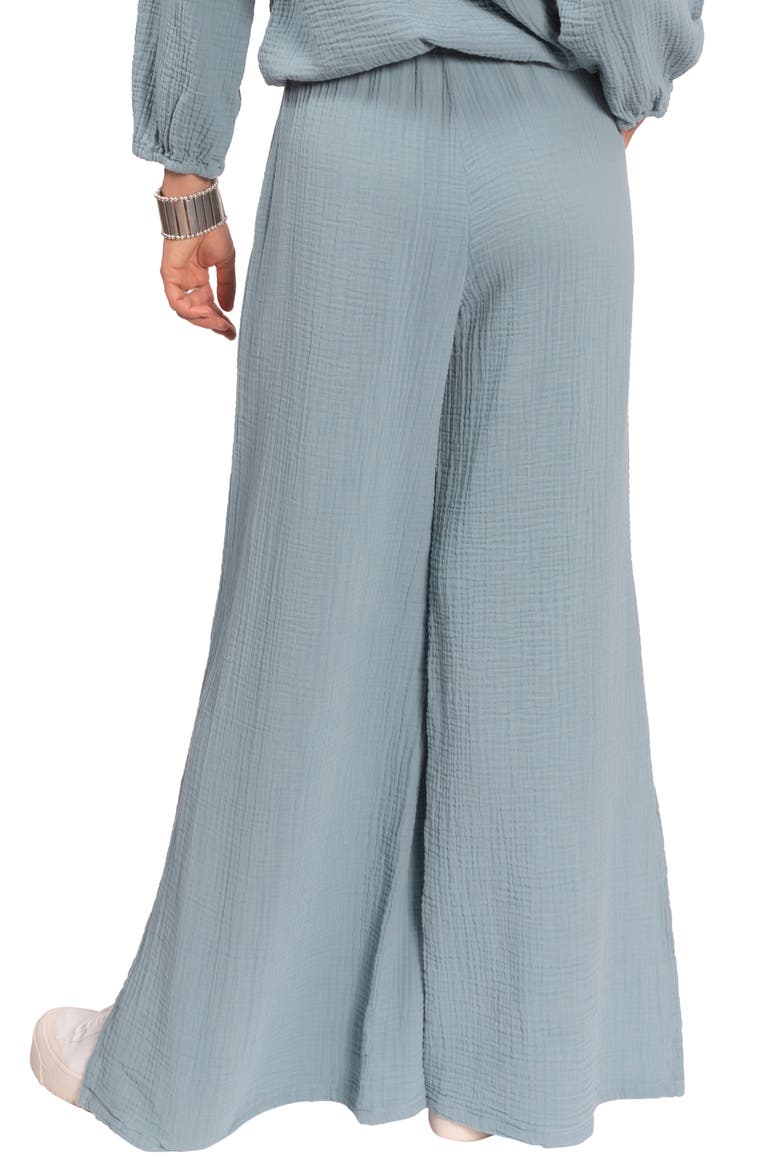 Riley Cotton Gauze Split Hem Pants, Alternate, color, DESERT BLUE