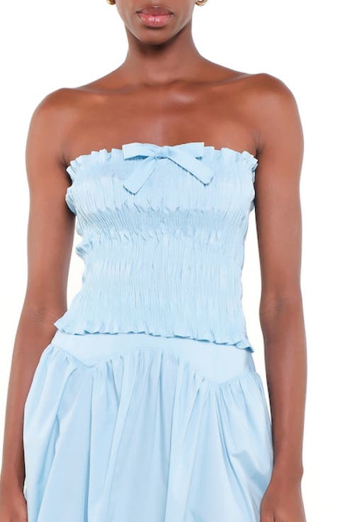 Penny Strapless Smock Stretch Cotton Top